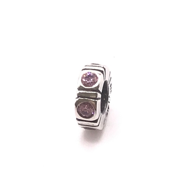 Pandora Pink CZ Trinity Spacer Charm - Picture 3 of 4